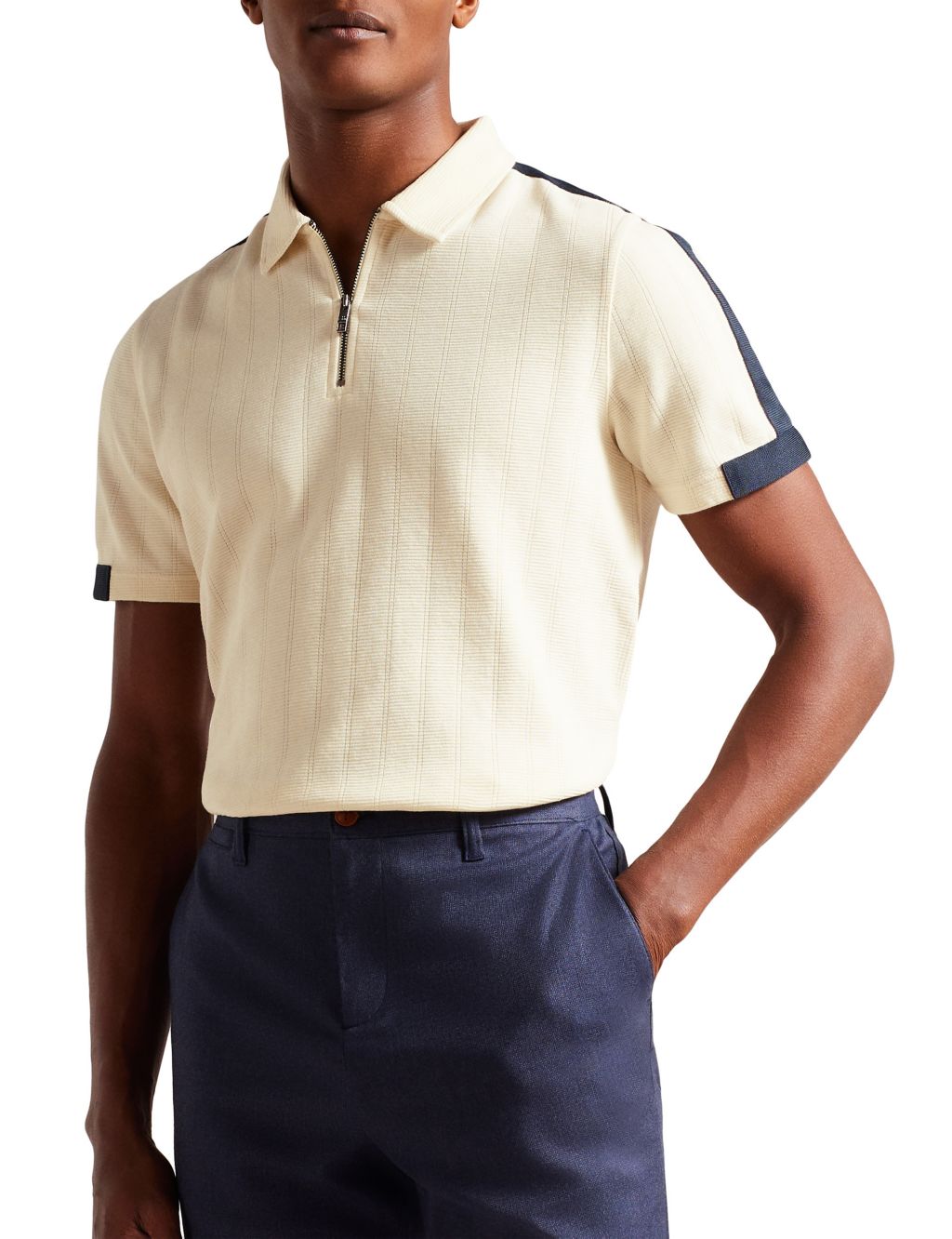 Cotton Rich Textured Polo Shirt image 1