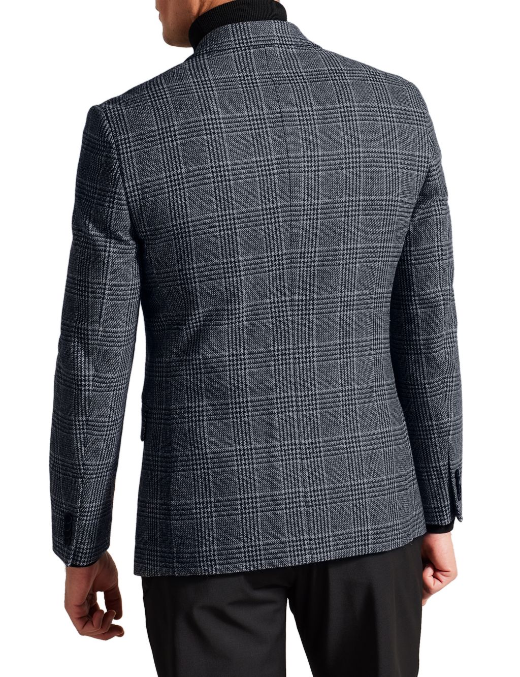 Regular Fit Wool Blend Check Suit Jacket image 4