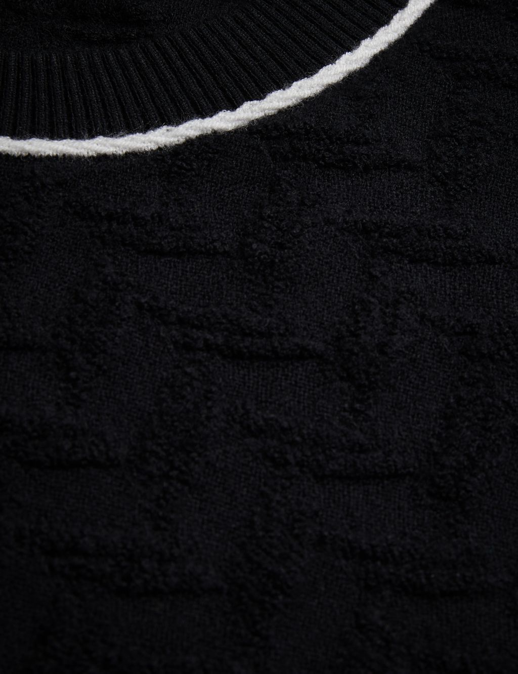Cotton Blend Textured Crew Neck Jumper image 5