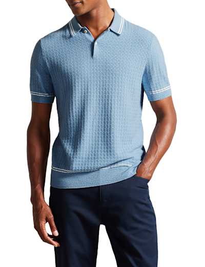 Cotton Rich Textured Tipped Polo Shirt
