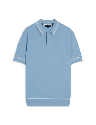 Cotton Rich Textured Tipped Polo Shirt