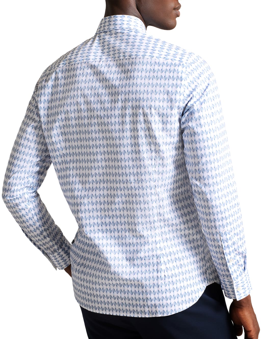 Slim Fit Pure Cotton Leaf Print Shirt image 3