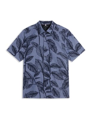 Pure Cotton Leaf Print Shirt