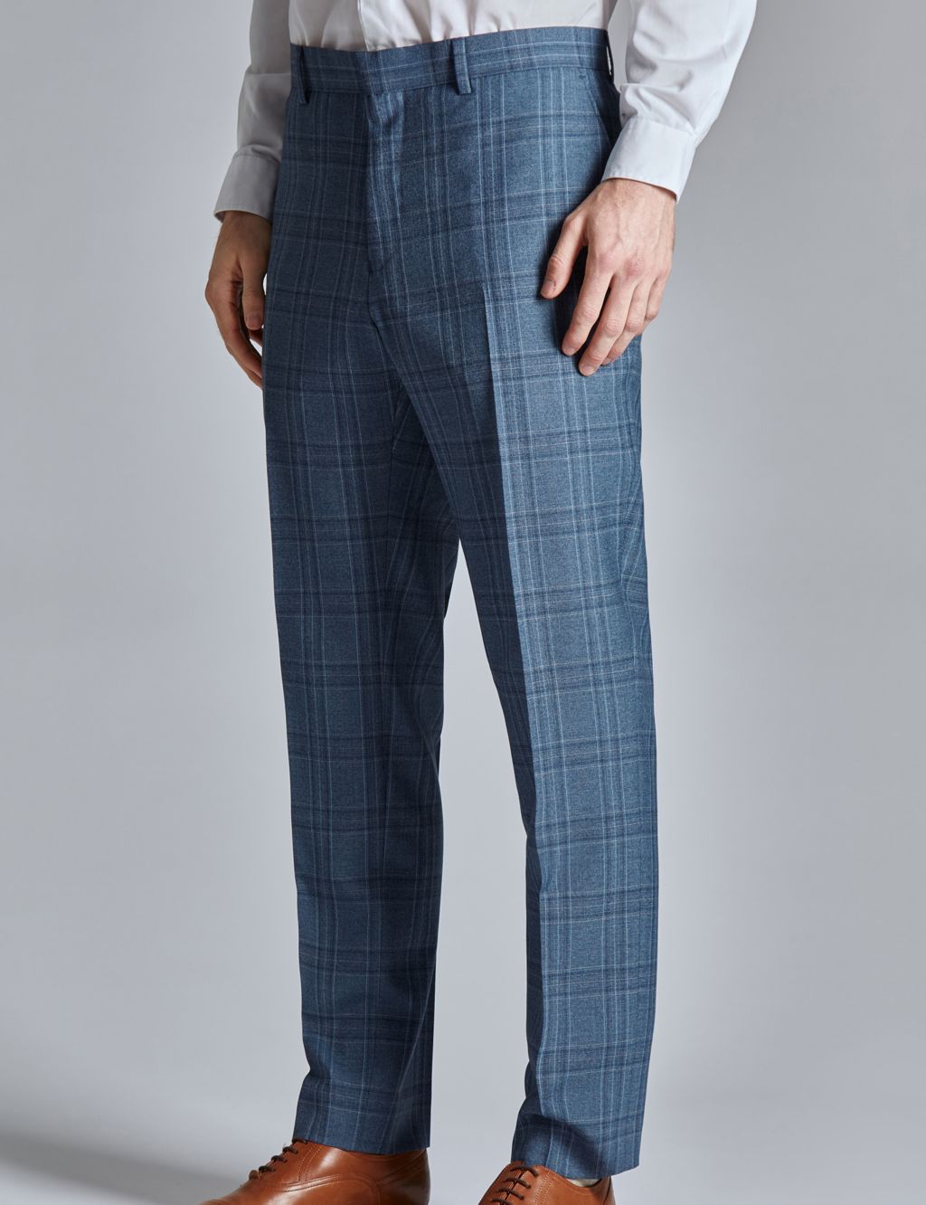 Slim Fit Wool Rich Check Suit Trousers