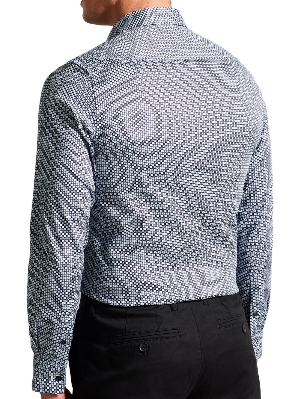 Slim Fit Cotton Rich Geometric Shirt image 4