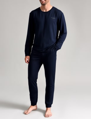 Ted Baker Mens Jersey Cuffed Pyjama Bottoms - Navy, Navy,Navy Mix,Grey