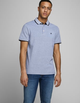 

Mens JACK & JONES Schmal geschnittenes Poloshirt aus reiner Baumwolle mit Kontrastelementen - Cobalt, Cobalt