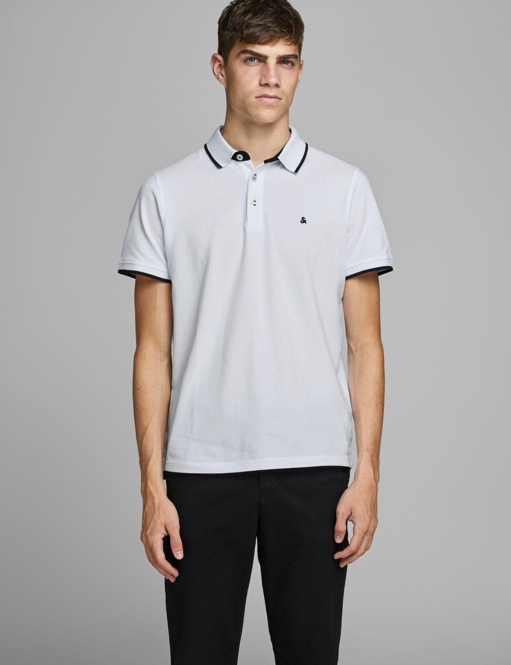 Slim Fit Pure Cotton Tipped Polo Shirt image 1