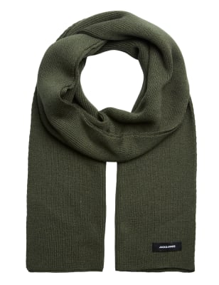 

Mens JACK & JONES Knitted Scarf - Khaki, Khaki