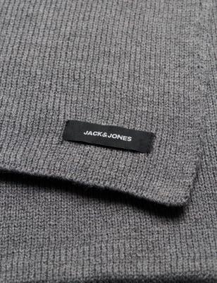 

Mens JACK & JONES Knitted Scarf - Grey, Grey