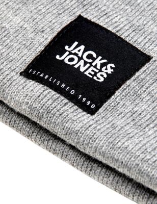 

Mens JACK & JONES Knitted Beanie Hat - Grey, Grey