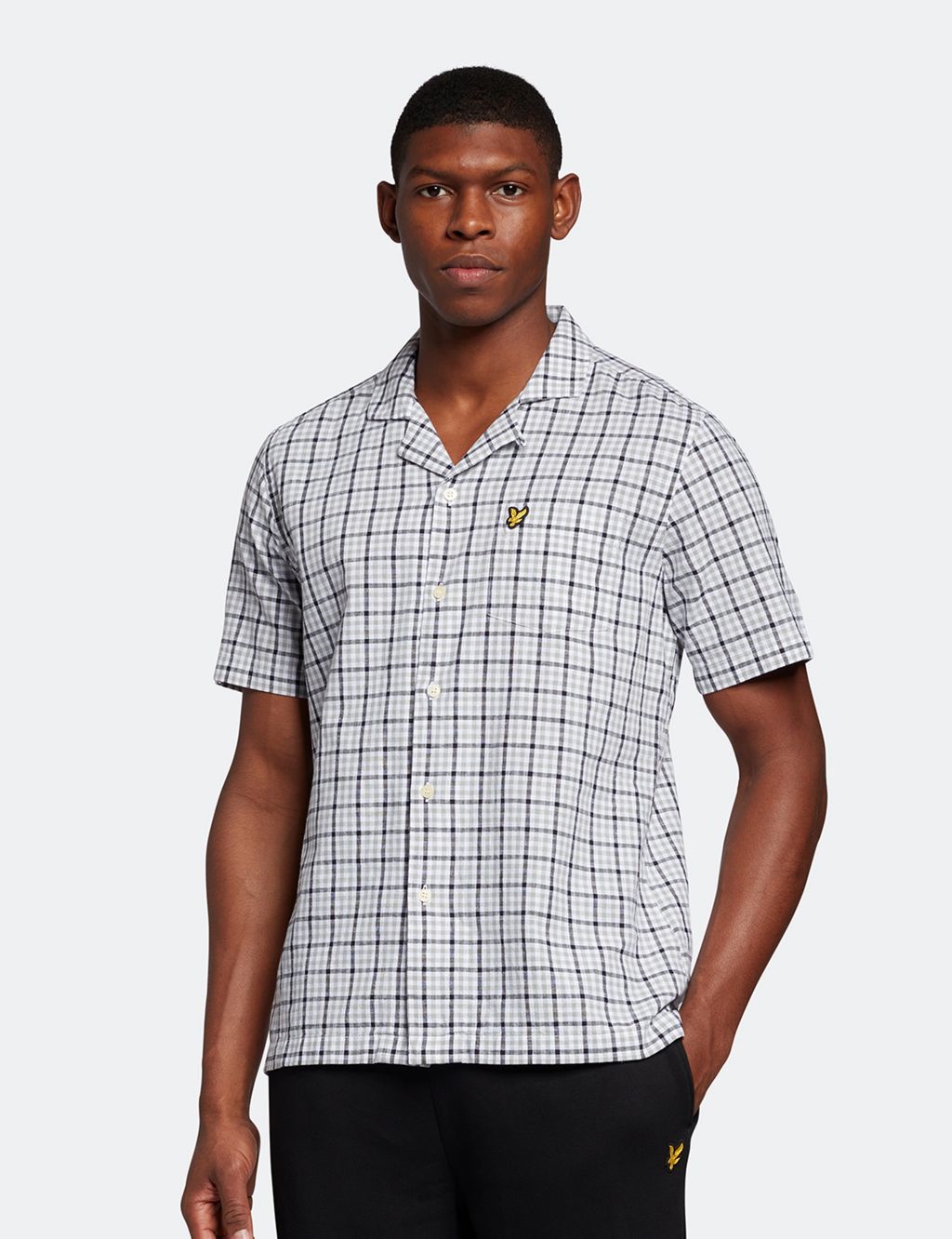 Pure Cotton Gingham Check Revere Shirt image 1