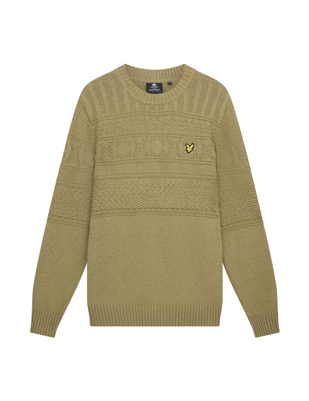 Cotton Rich Crew Neck Jumper with Wool