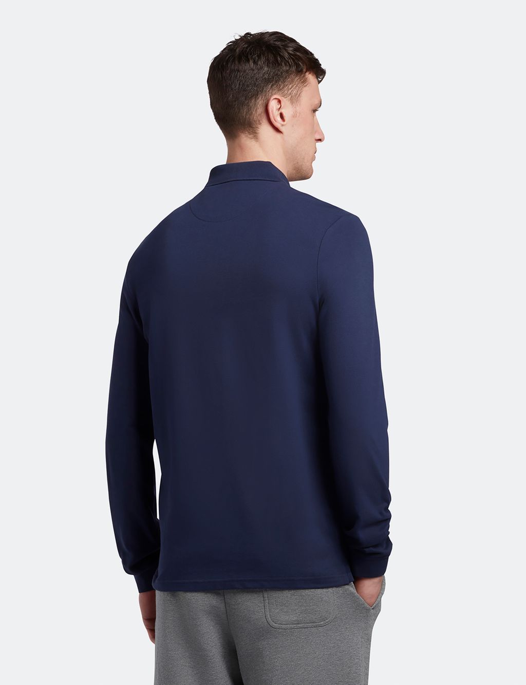 Cotton Rich Long Sleeve Polo Shirt image 2