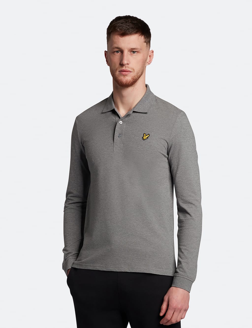 Cotton Rich Long Sleeve Polo Shirt image 1