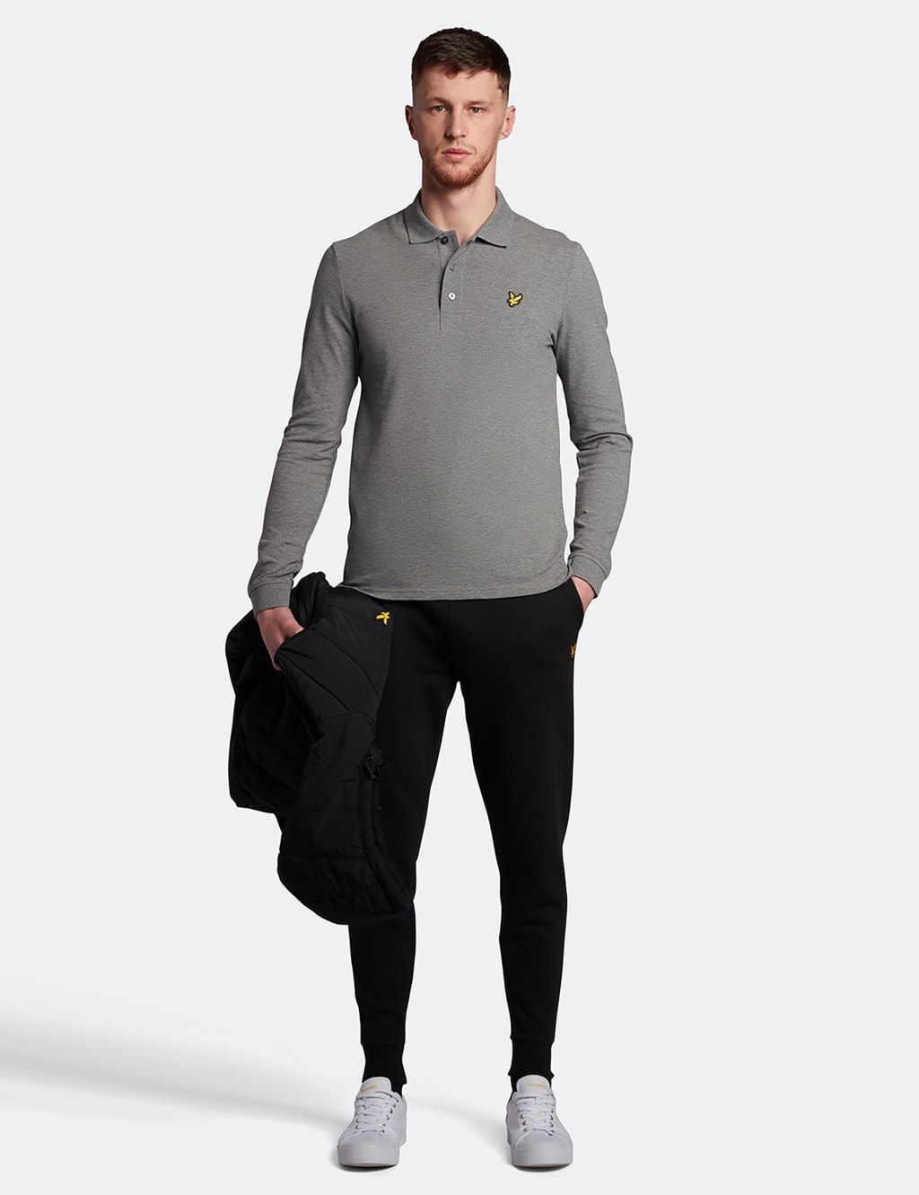 Cotton Rich Long Sleeve Polo Shirt image 3