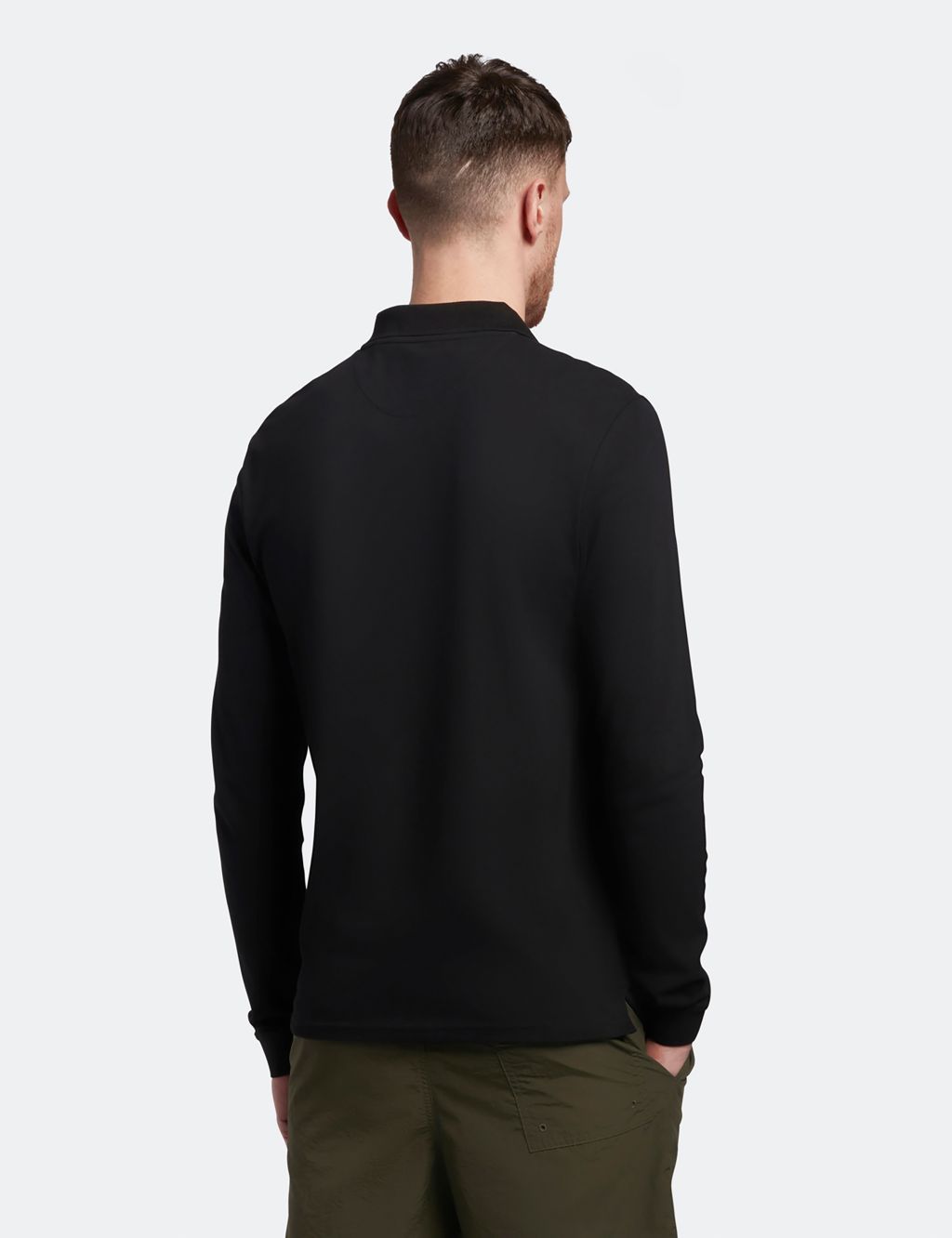 Cotton Rich Long Sleeve Polo Shirt image 3