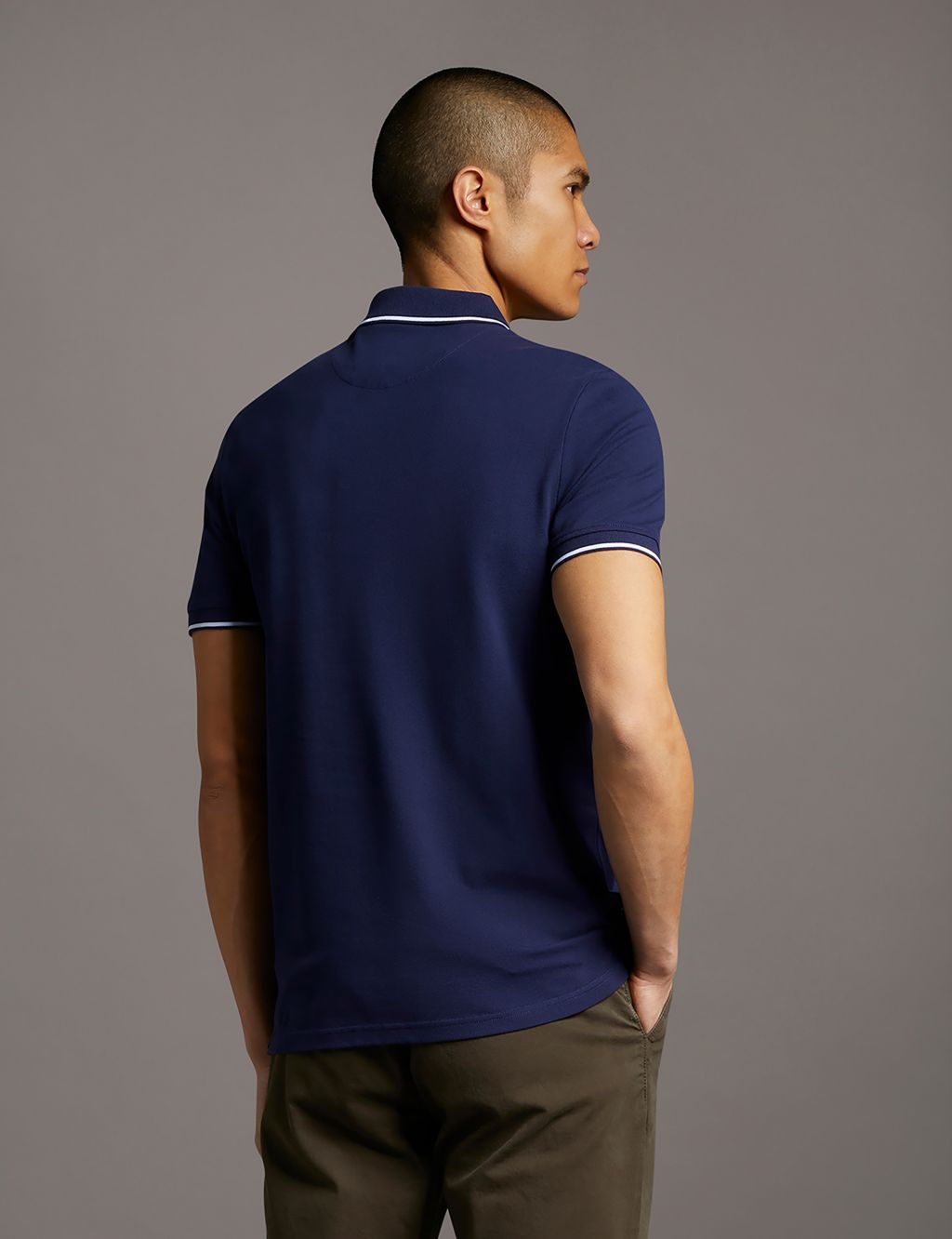 Cotton Rich Tipped Collar Polo Shirt image 3