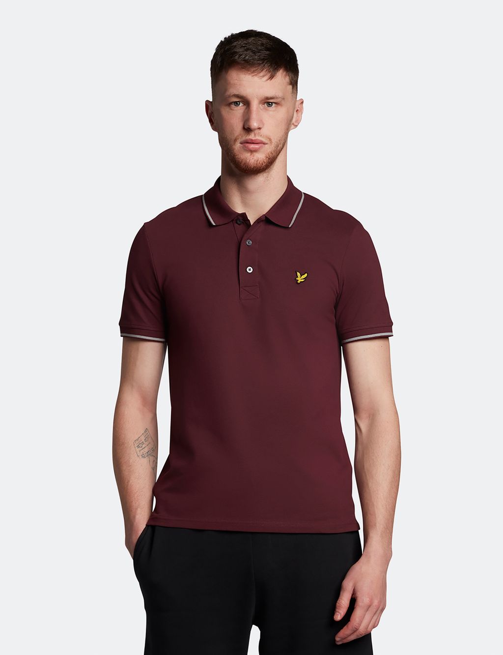 Cotton Rich Tipped Collar Polo Shirt image 1