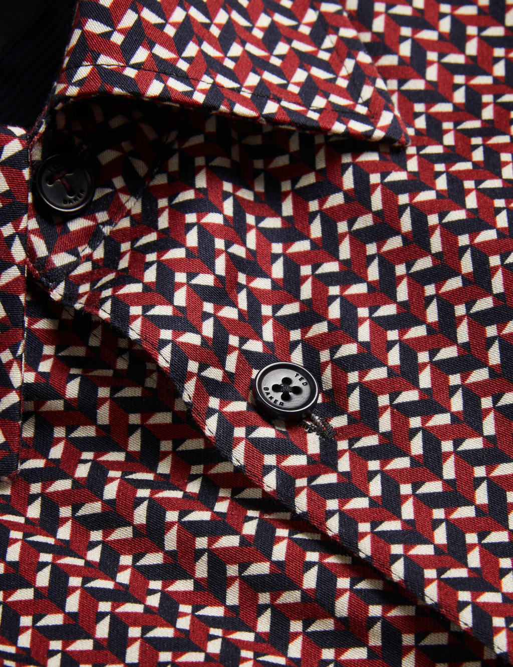 Slim Fit Cotton Rich Geometric Print Shirt image 5