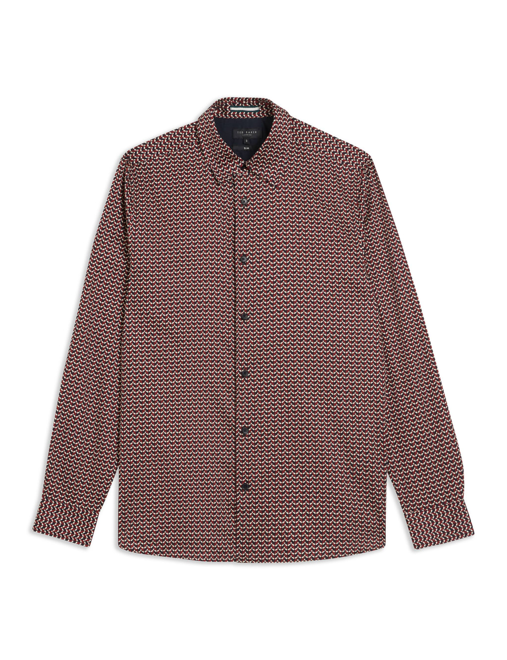 Slim Fit Cotton Rich Geometric Print Shirt image 2