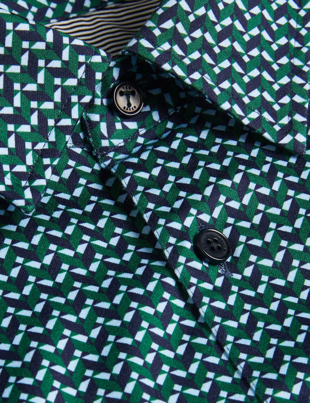 Slim Fit Cotton Rich Geometric Print Shirt image 5