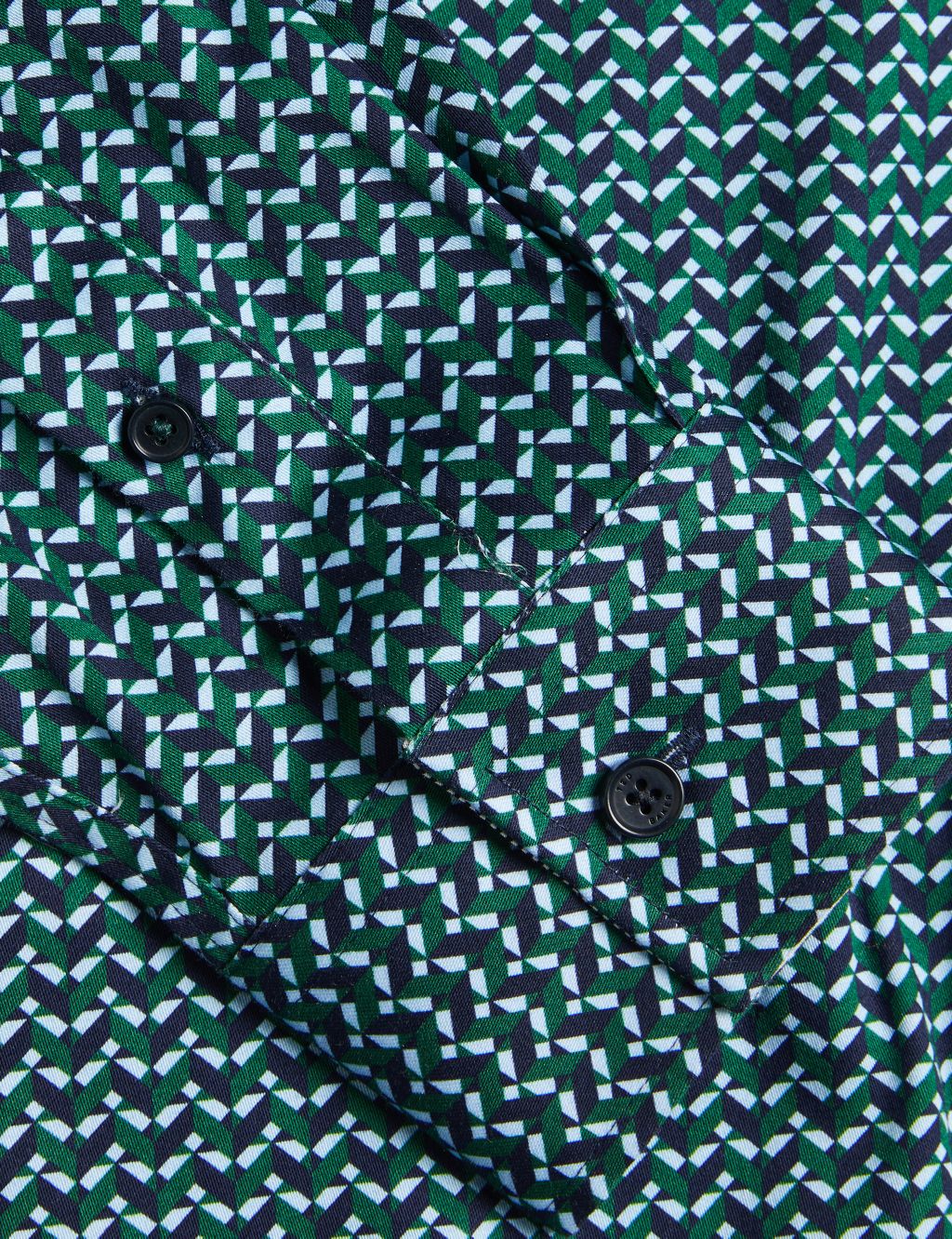 Slim Fit Cotton Rich Geometric Print Shirt image 6