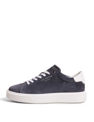 Ted Baker Mens Suede Lace Up Trainers - 6 - Navy, Navy