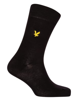 Lyle & Scott Men's 3pk Cotton Rich Socks - Black, Black