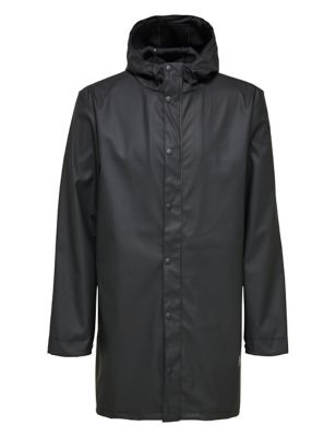 M&S Selected Homme Mens Hooded Overcoat