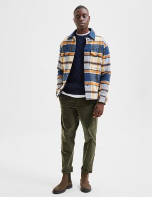 M&S Selected Homme Mens Check Utility Jacket