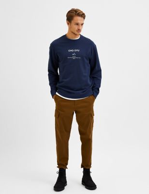 M&S Selected Homme Mens Pure Cotton Crew Neck Sweatshirt