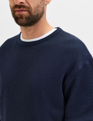 M&S Selected Homme Mens Cotton Blend Crew Neck Sweatshirt