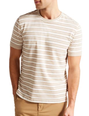 Cotton Rich Striped Crew Neck T-Shirt