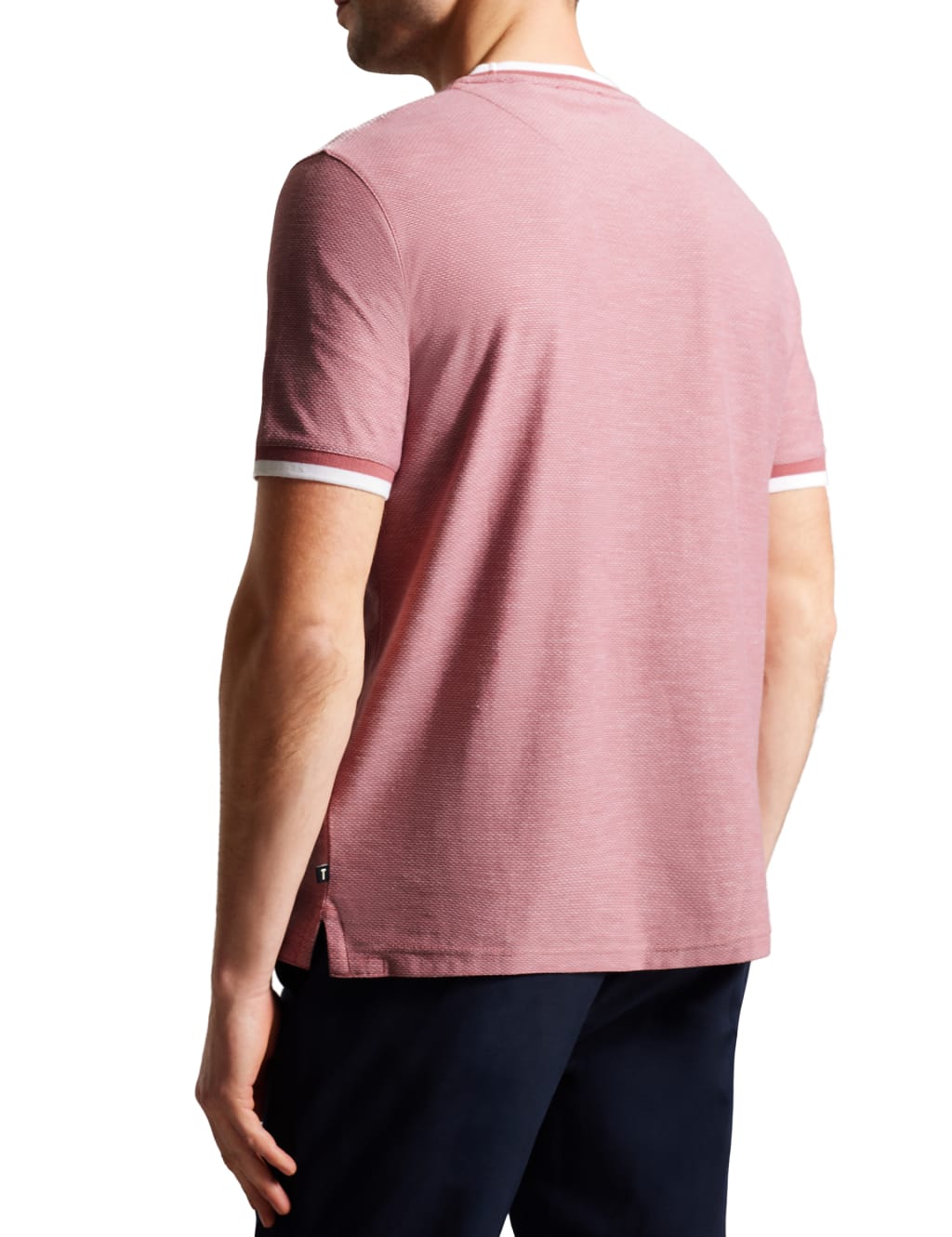 Pure Cotton Textured Crew Neck T-Shirt image 3