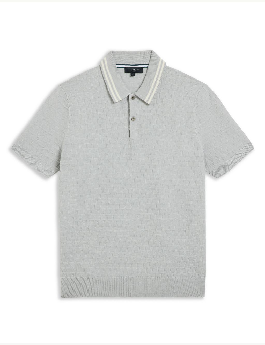 Textured Knitted Polo Shirt with Wool image 2