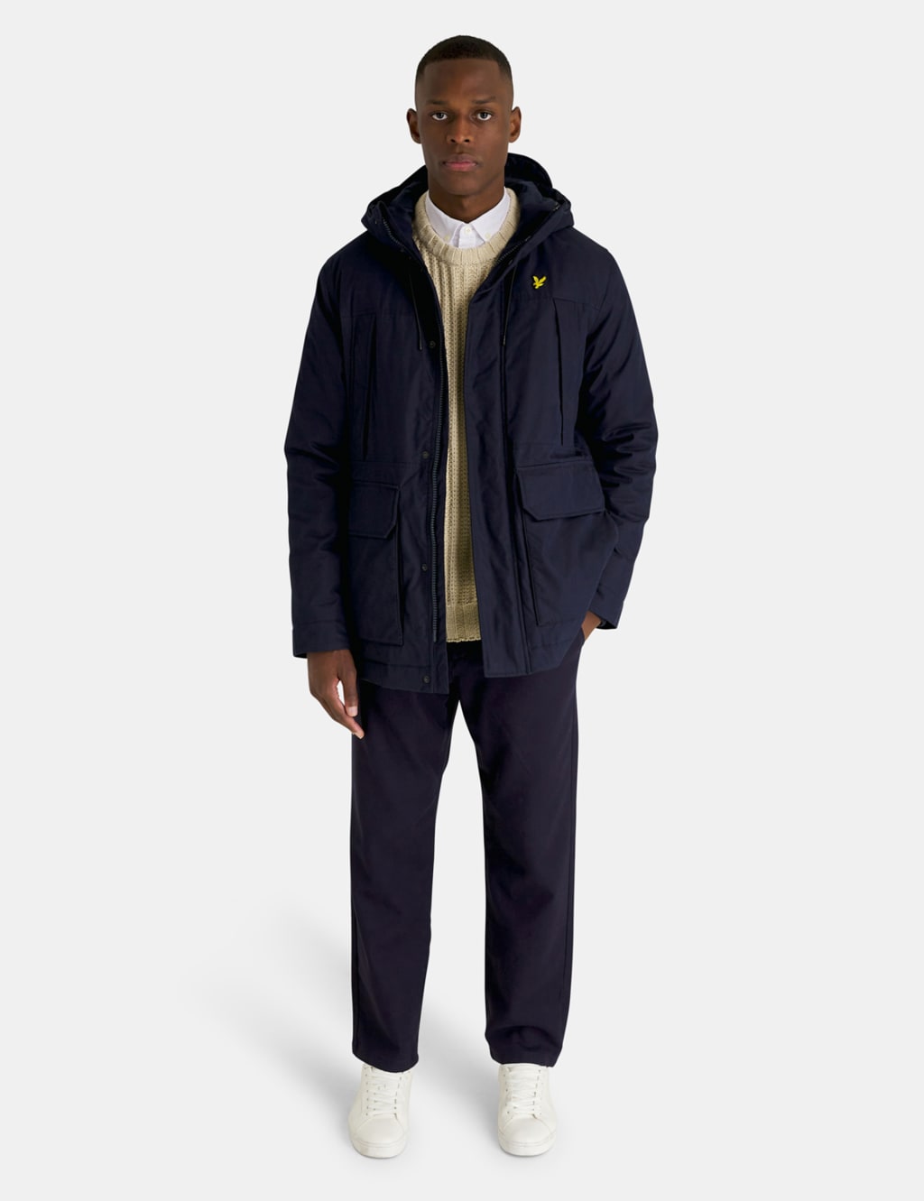 Cotton Rich Hooded Padded Parka Coat image 4