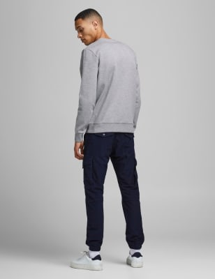 

JACK & JONES Sudadera de algodón con escote cerradoMens - Grey, Grey