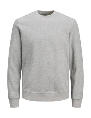 

JACK & JONES Sudadera de algodón con escote cerradoMens - Grey, Grey