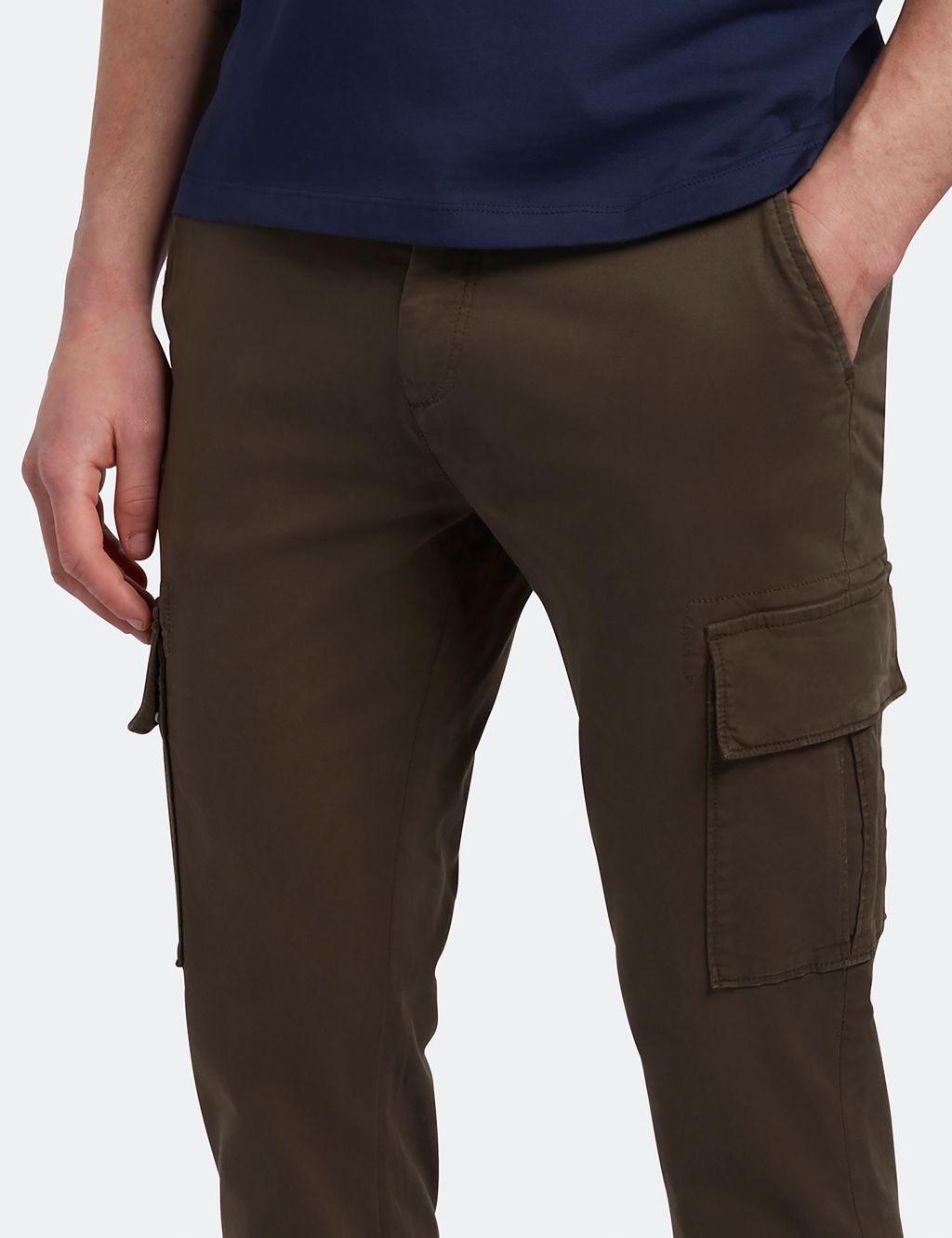 Regular Fit Cotton Rich Cargo Trousers image 4