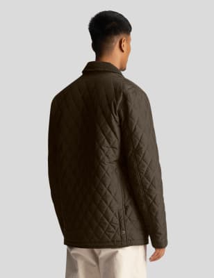 Men's Winter Bomber Jacket - Windproof Quilted Padded Coat With Full Zip