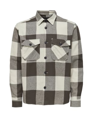 Pure Cotton Checked Overshirt