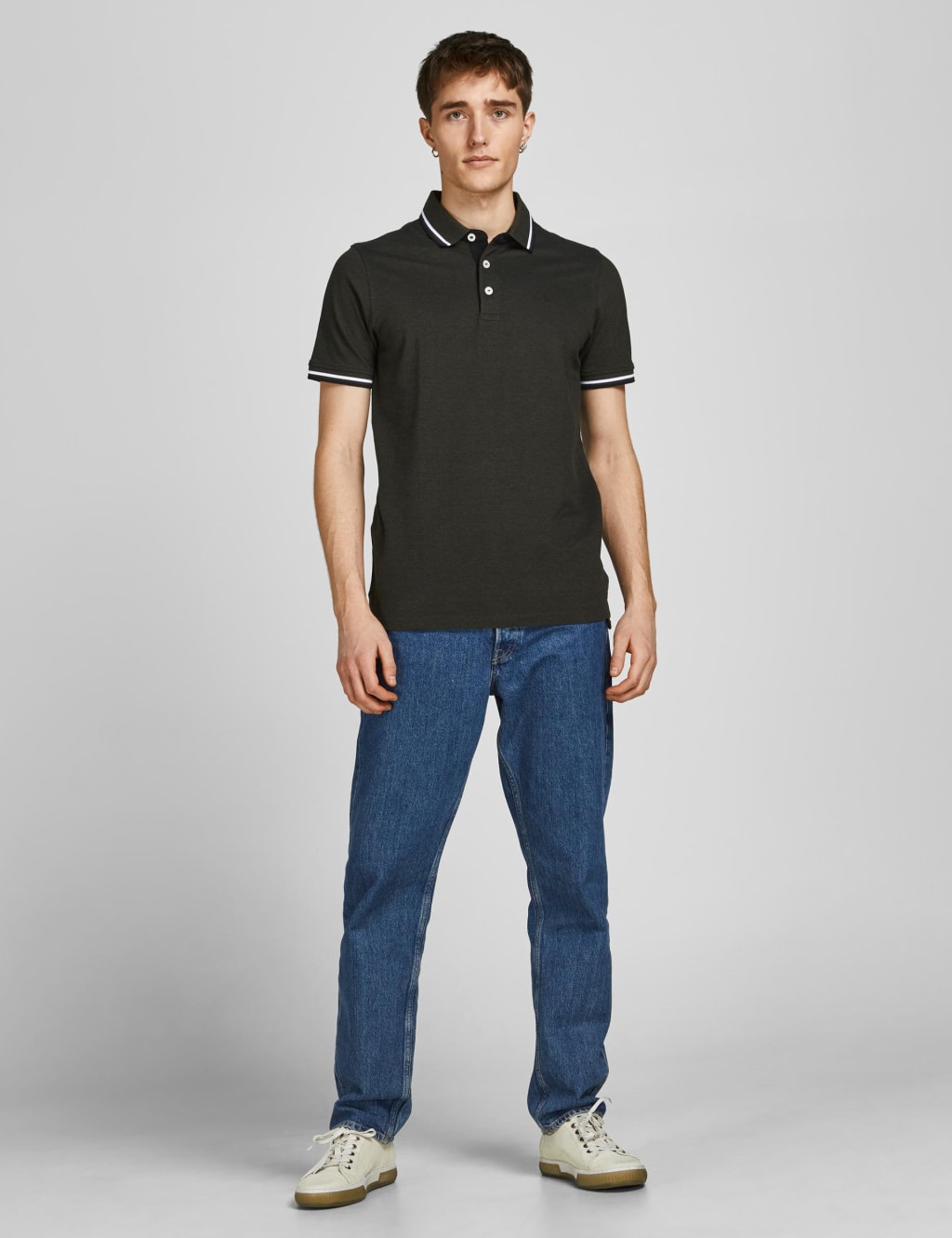 2pk Slim Fit Pure Cotton Tipped Polo Shirts image 4