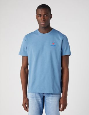 Pure Cotton Logo Crew Neck T-Shirt | Wrangler | M&S