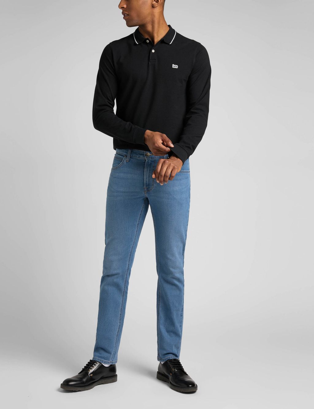 Pure Cotton Pique Long Sleeve Polo Shirt image 4