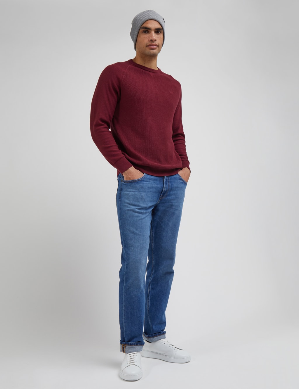Pure Cotton Textured Crew Neck Jumper image 4