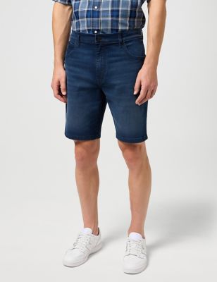 Wrangler Men's Cotton Rich 5 Pocket Denim Shorts - 30 - Indigo, Indigo