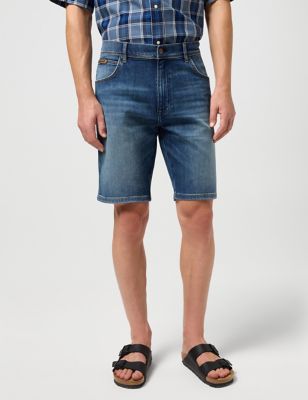 Wrangler Men's Cotton Rich 5 Pocket Denim Shorts - 30, Denim