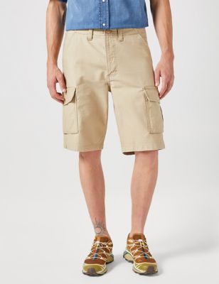 Wrangler Men's Cotton Rich Cargo Shorts - 32 - Stone, Stone