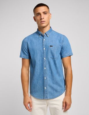 Lee Men's Denim Shirt - Blue, Blue